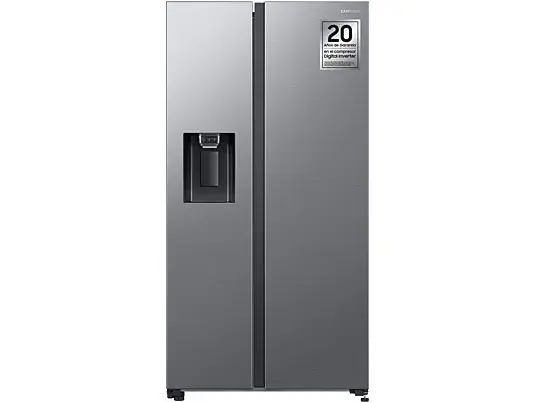 Frigorífico americano - Samsung RS65DG54R3S9EF, Mono cooling, No Frost, 178 cm, 635 l, Dispensador de agua & hielo, Power Cool, Inox
