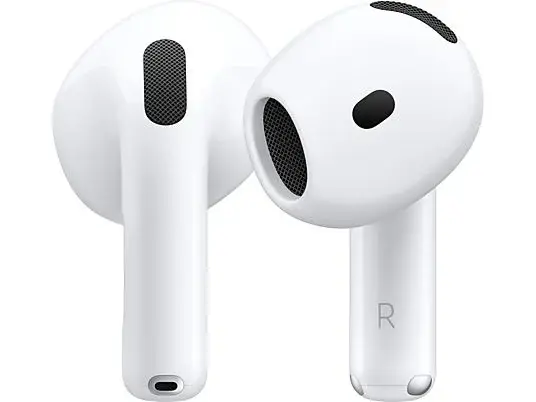 Apple AirPods 4 (2024 4ª gen), Inalámbricos, Bluetooth®, Estuche de carga USB-C, Chip H2, Siri, USB-C, Blanco